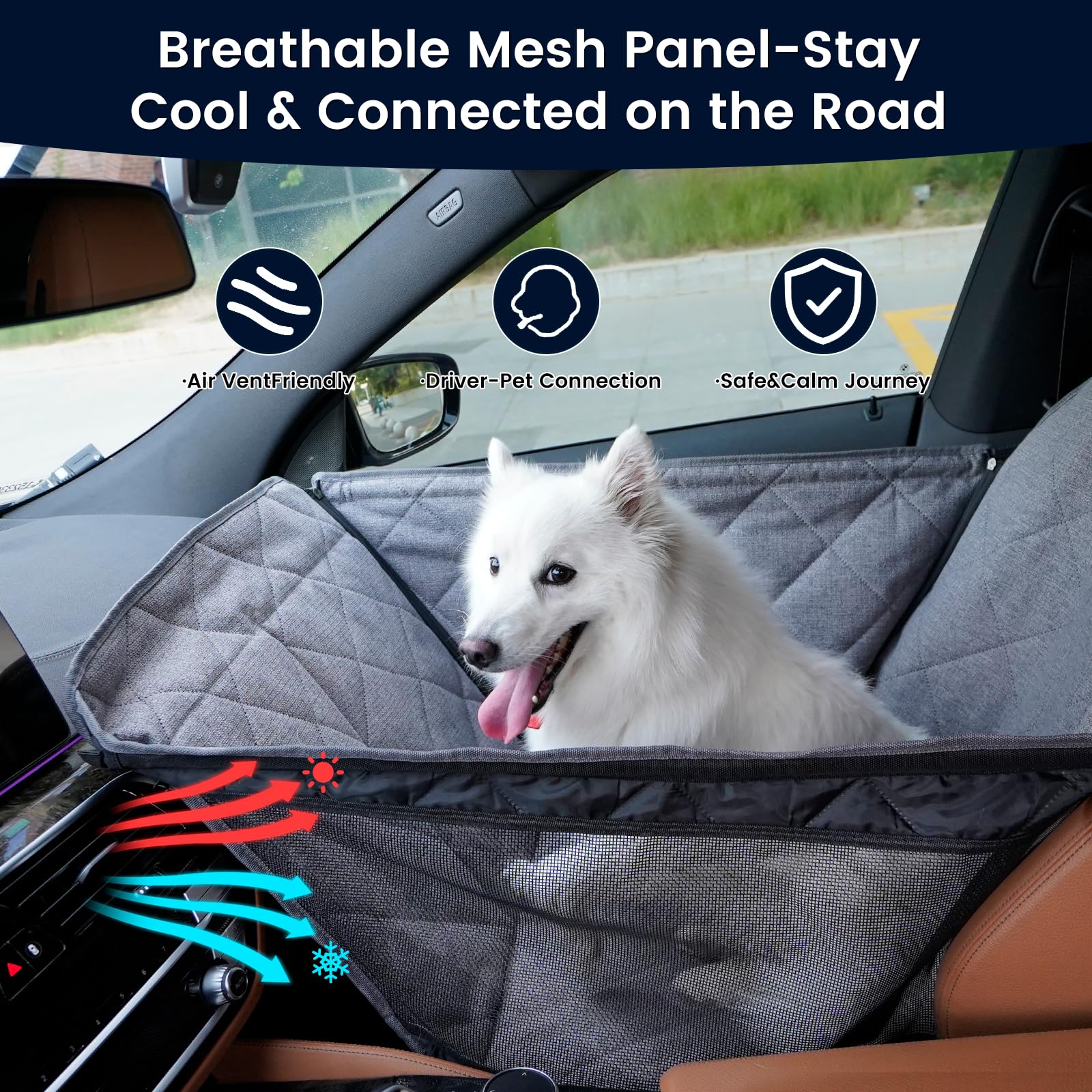 Dekeyoo front seat dog car seat harness tether for secure travel