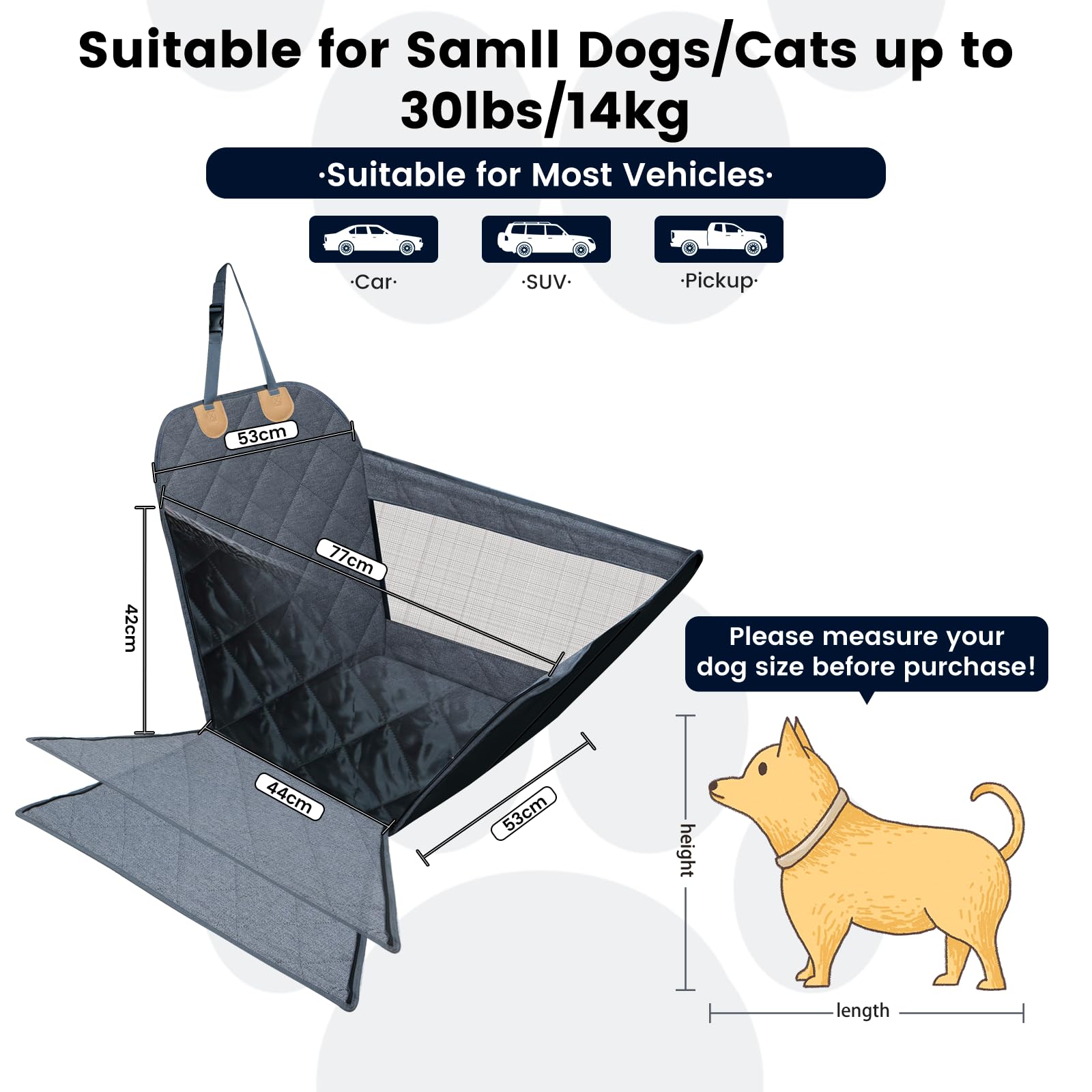 Dekeyoo front seat dog car seat mesh window for ventilation and visibility