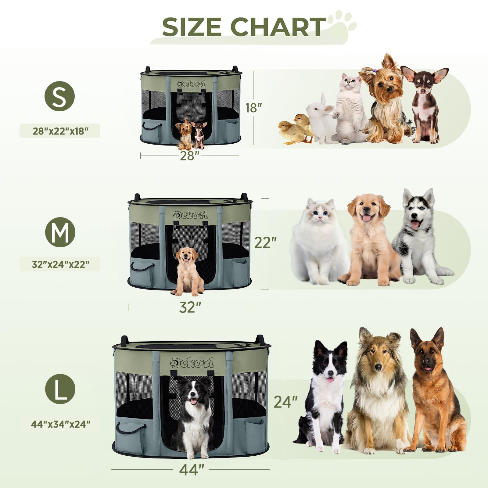 Dekool foldable playpen non-slip base keeps the crate steady on slick floors.