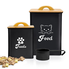 Dekosilave cat food storage container with airtight lids on display, preserving freshness