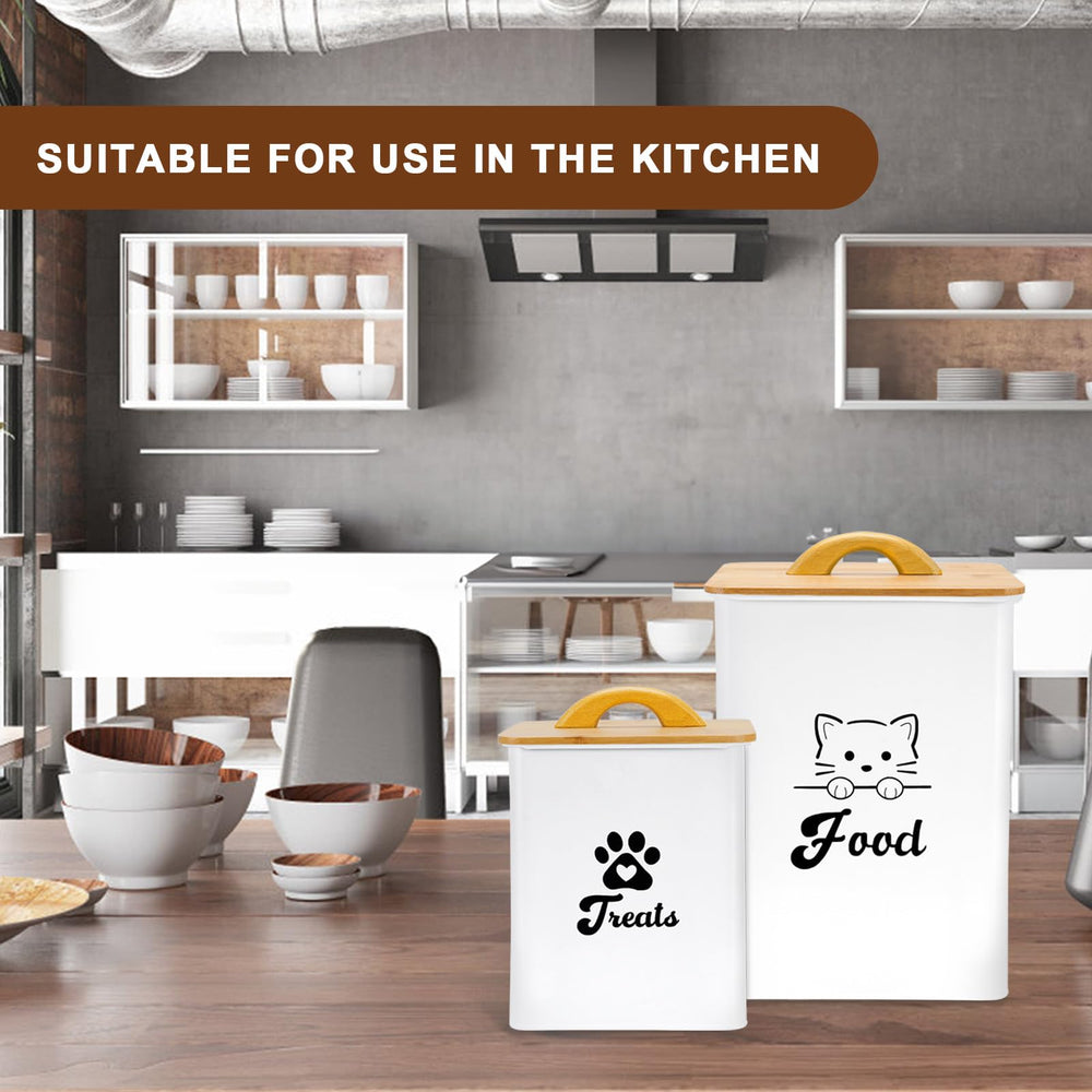Dekosilave cat food storage small container with airtight lid saves space and freshness.