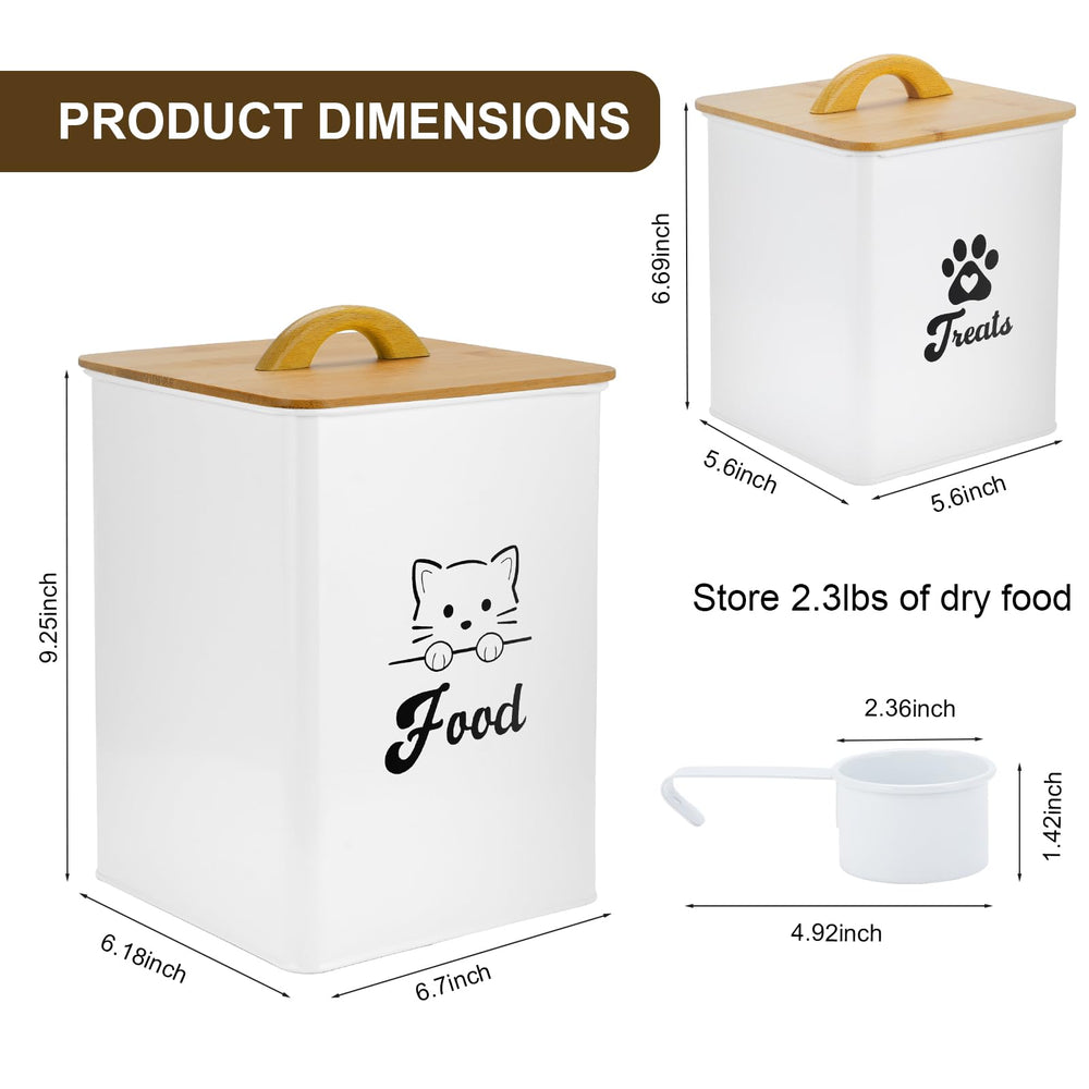 Dekosilave cat treat container with scoop enables easy, measured servings.