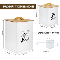 Dekosilave cat treat container with scoop enables easy, measured servings.