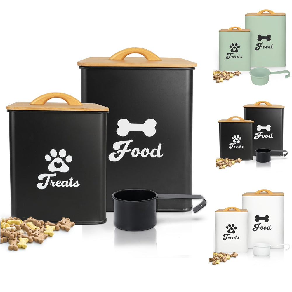 Dekosilave two-piece dog treat container set on counter for organized snacks