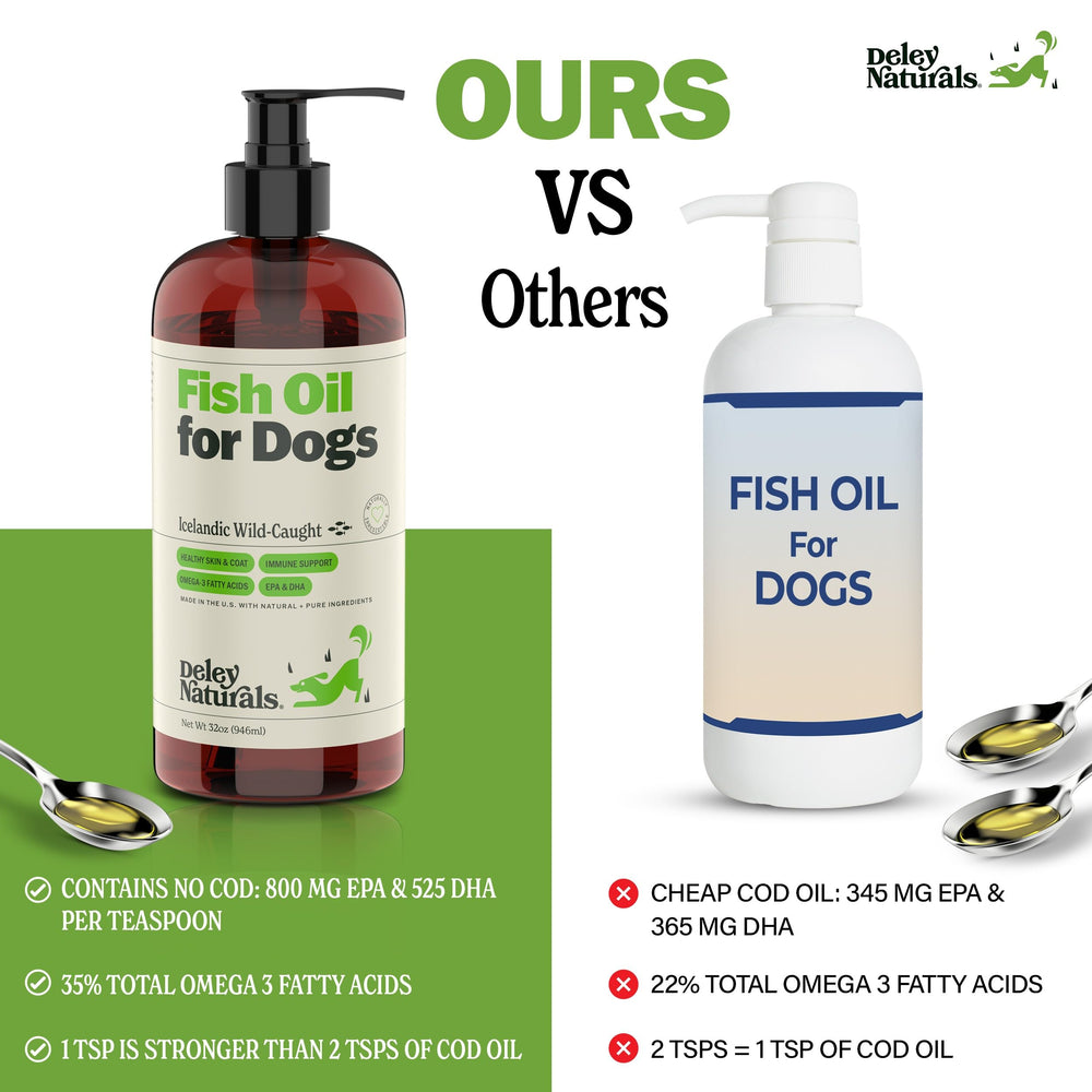 Deley Naturals Dog Fish Oil supports heart and immune health in dogs