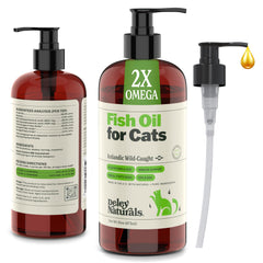 Deley Naturals Wild Caught Fish Oil for Cats with pump-top for easy daily dosing.