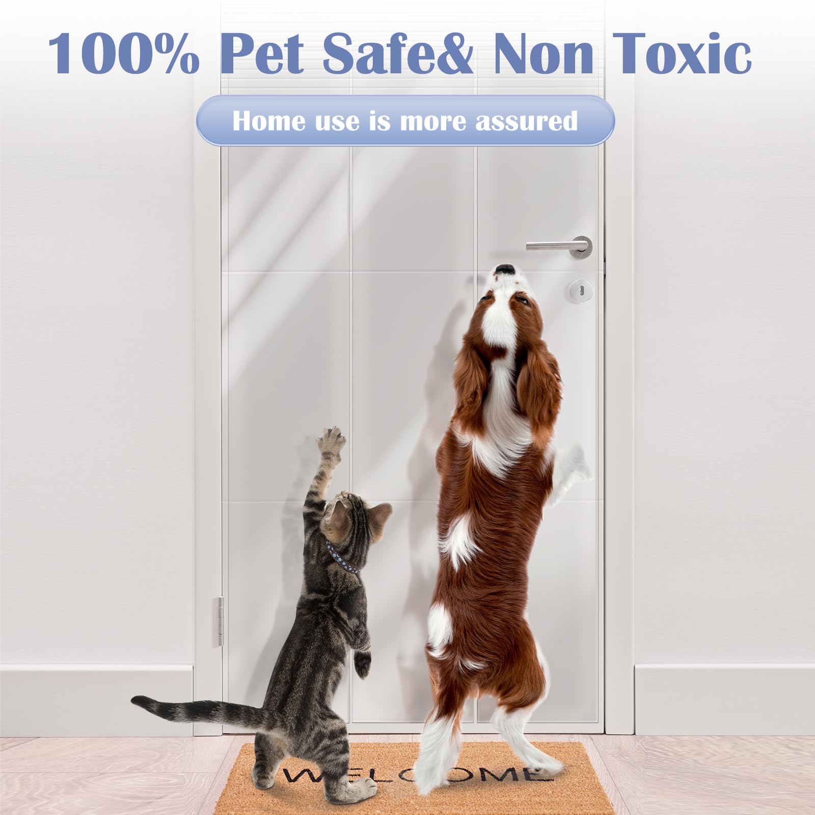 Delffyns screen-door-protector image highlights quick adhesion for interior entries.