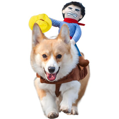 DELIFUR dog halloween-cowboy-costume with easy hook-and-loop fit for quick dressing.
