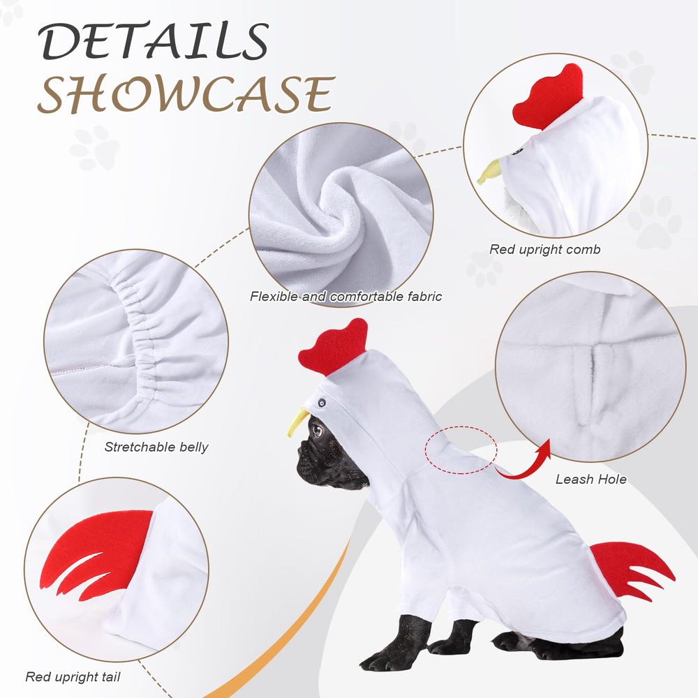 DELIFUR chicken costume hat detail showing beak and comb for adorable flair