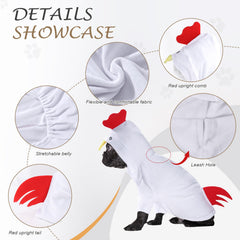 DELIFUR chicken costume hat detail showing beak and comb for adorable flair