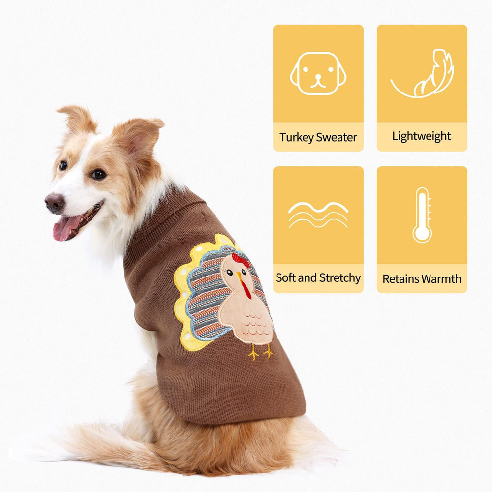 DELIFUR turkey-back print boosts cuteness during Thanksgiving strolls and photos.