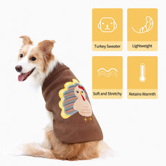DELIFUR turkey-back print boosts cuteness during Thanksgiving strolls and photos.