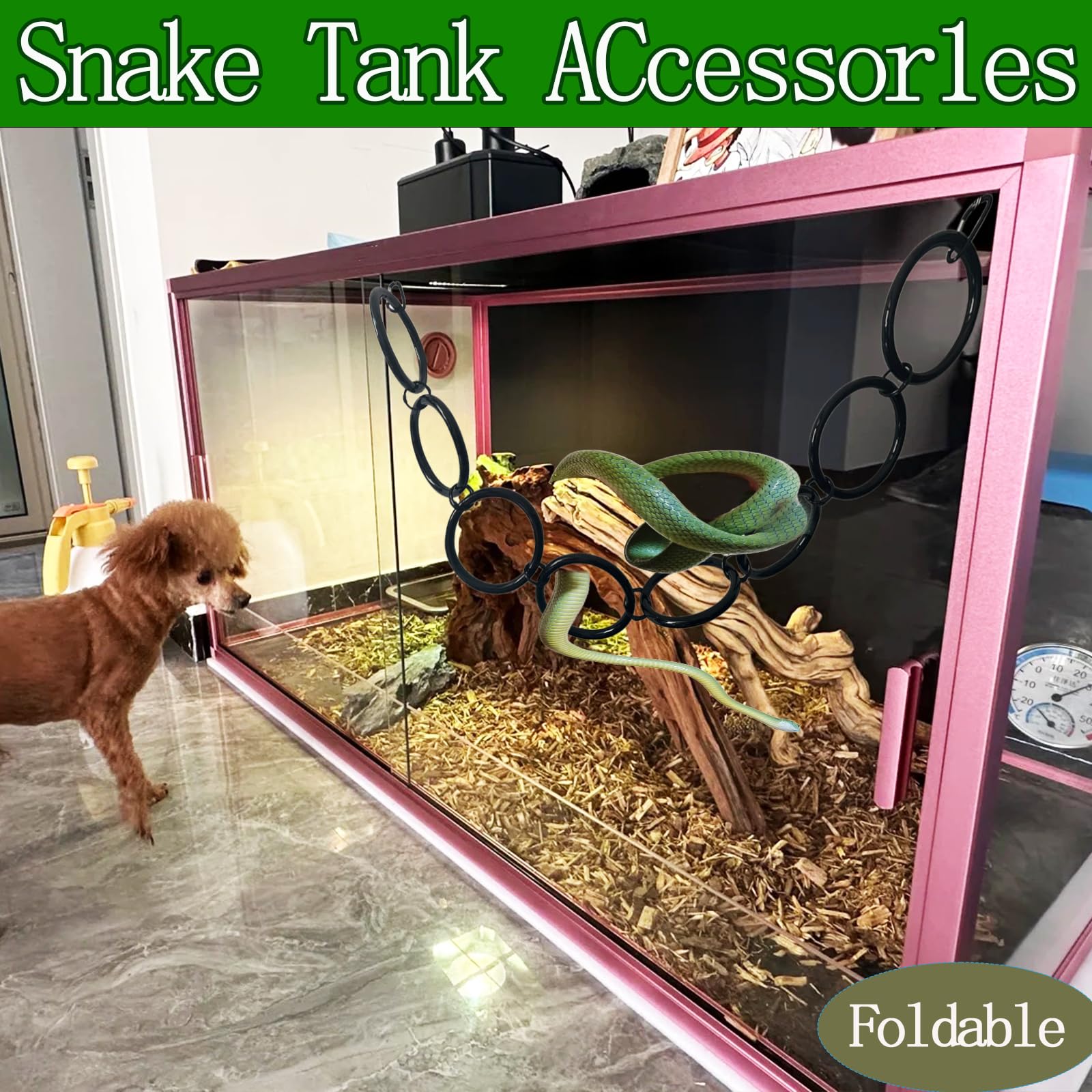 Delllala non-toxic snake toy smooth-surface for reptile safety