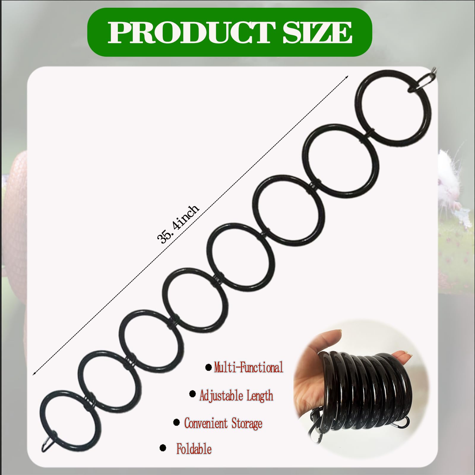 Delllala snake climbing chain toy ladder-hanging setup supports exploration