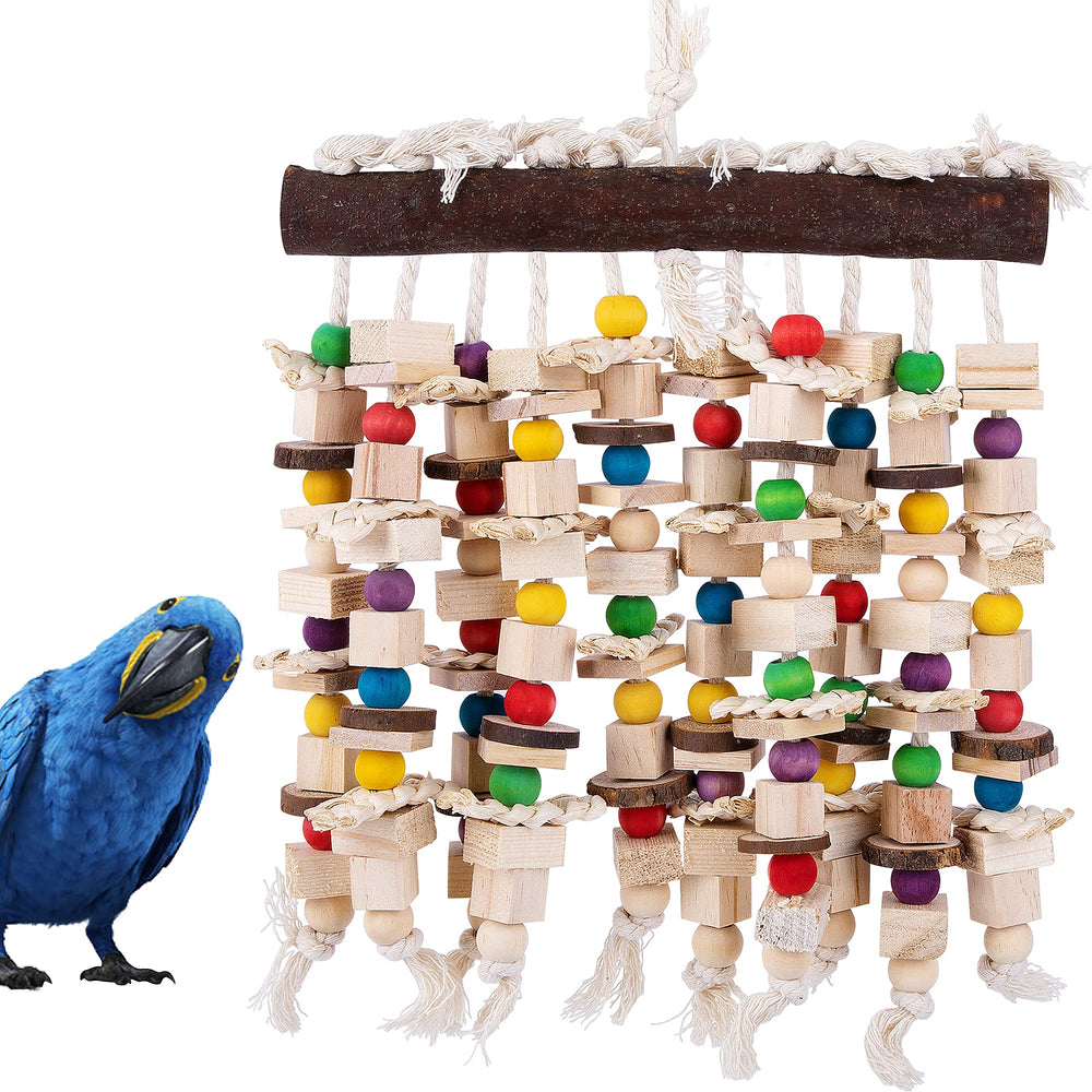 Deloky large bird parrot chewing toy blocks 20x11 inch enrichment image