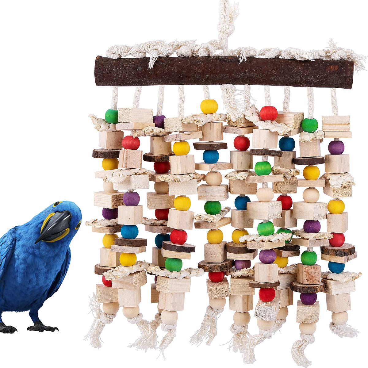 Deloky large bird parrot chewing toy blocks 20x11 inch enrichment image