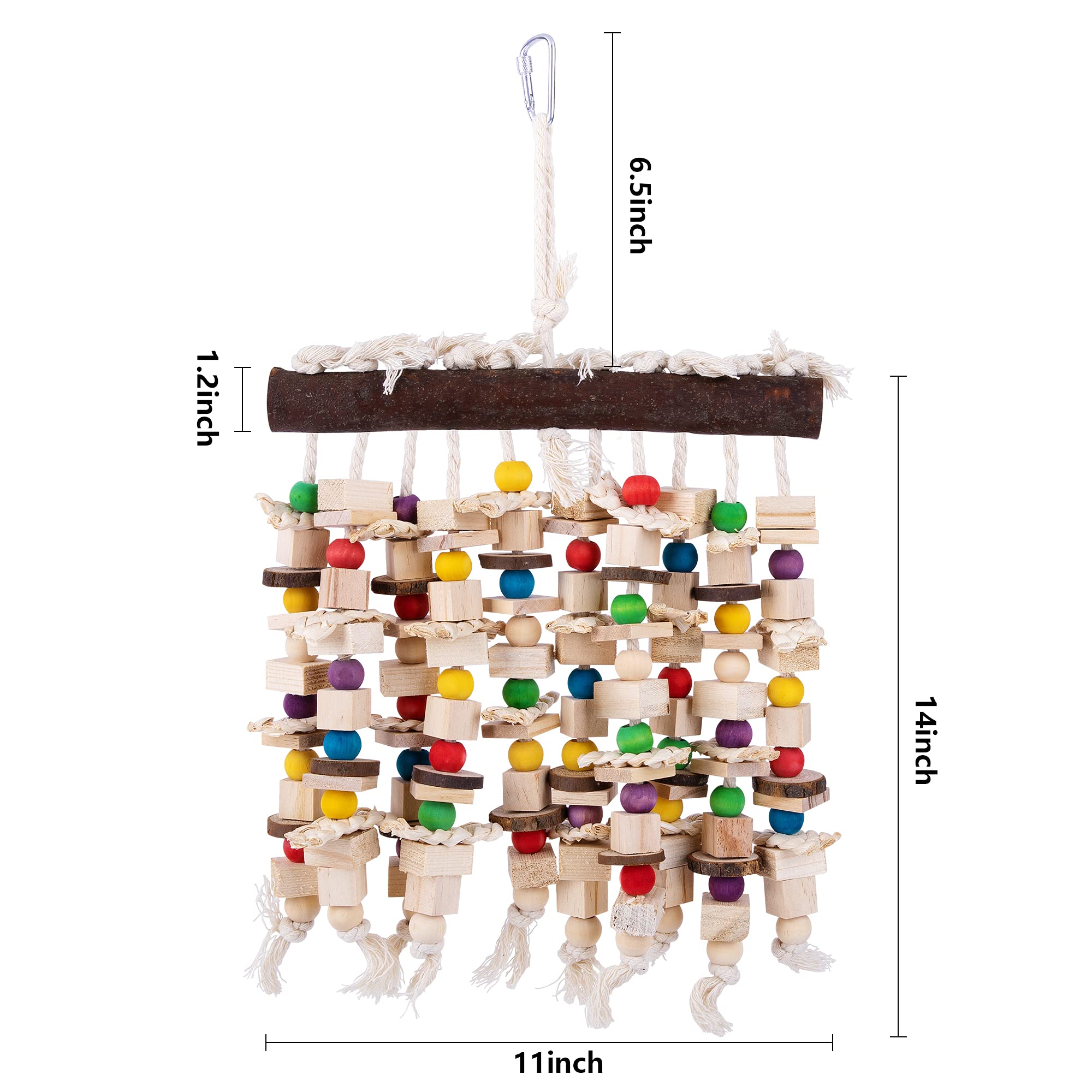 Deloky parrot chewing toy with colorful beads encourages exploration and play