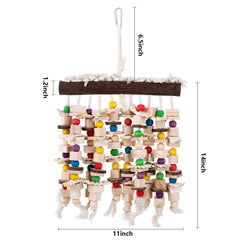 Deloky parrot chewing toy with colorful beads encourages exploration and play