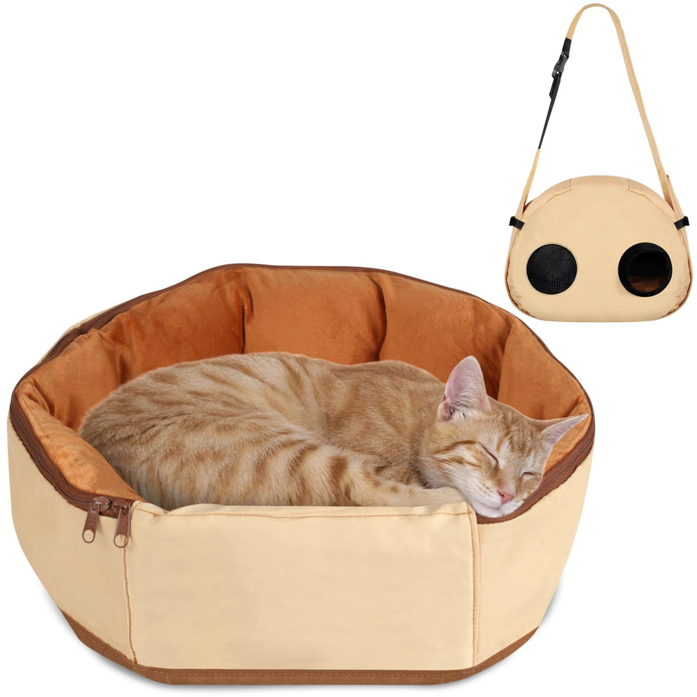 DELOMENPA 2in1 pet sling bed conversion demonstrates quick setup for travel and home.