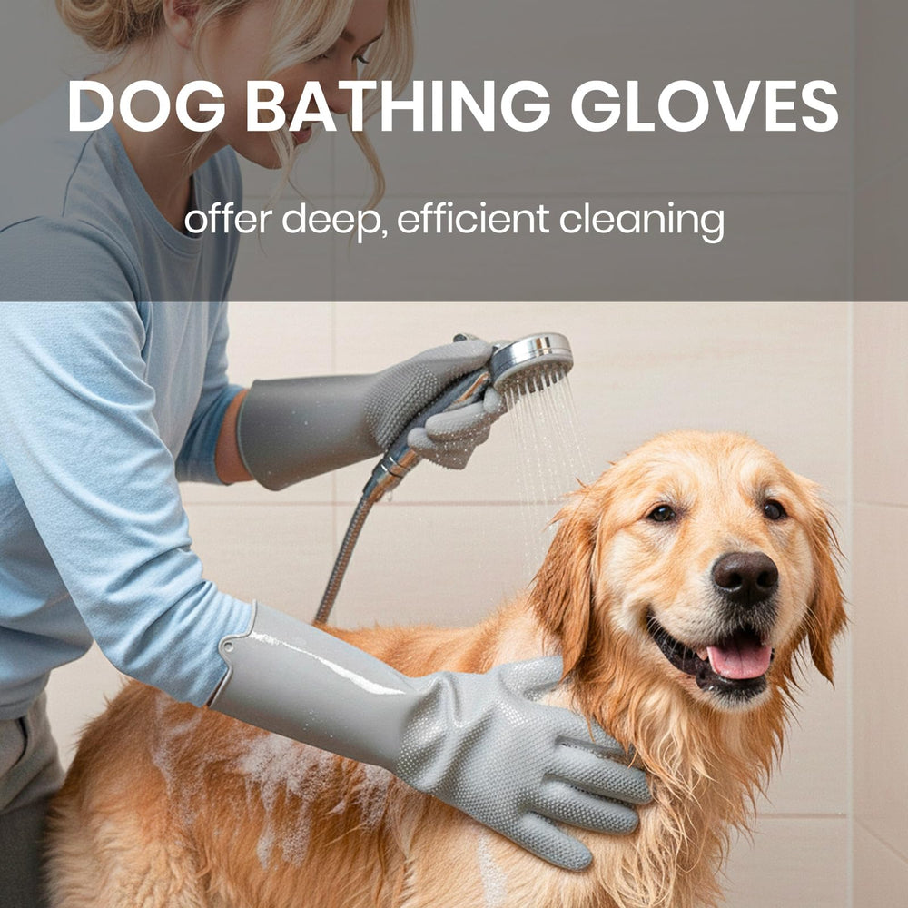DELOMO dog washing gloves packaging box and easy storage.
