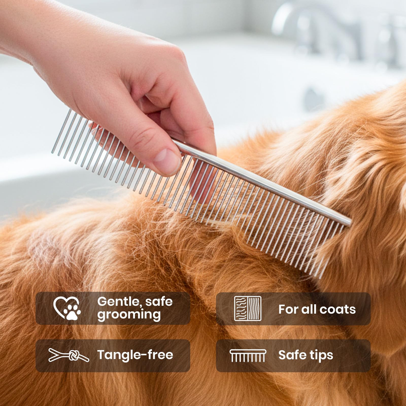 DELOMO dog washing gloves soft silicone bristles for gentle massage.