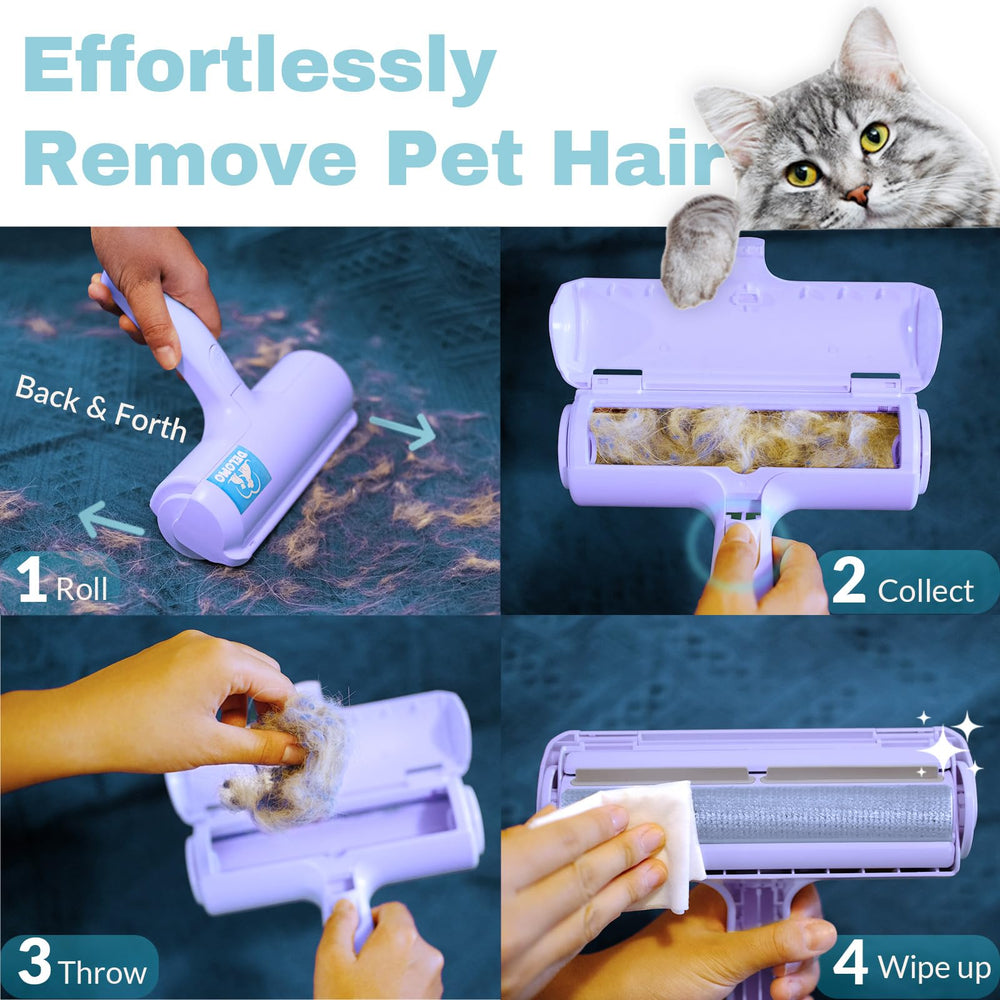 DELOMO Pet Hair Roller on car seat keeps seats fur-free during drives