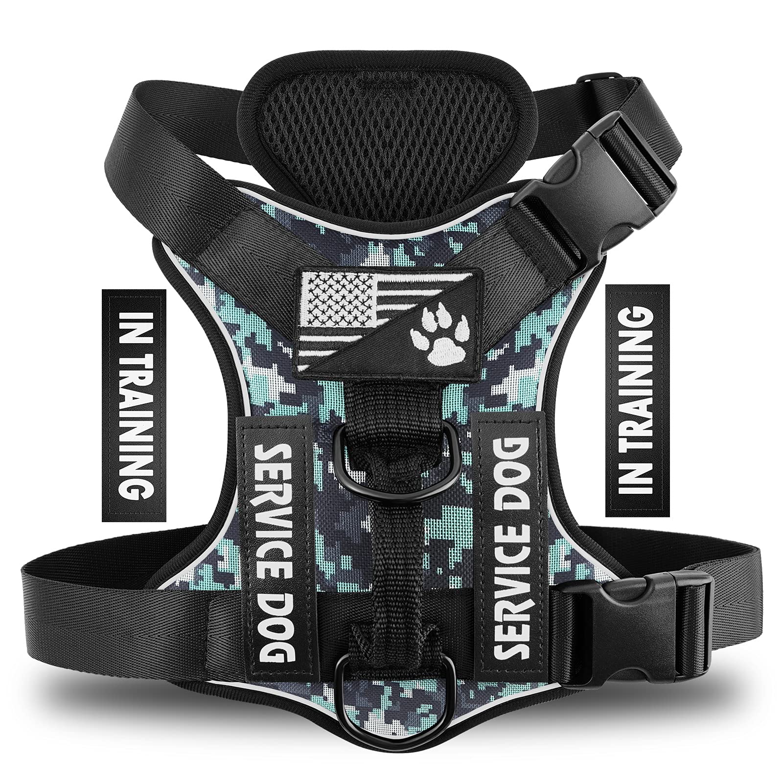 Demigreat service dog harness back clip for controlled training and walking