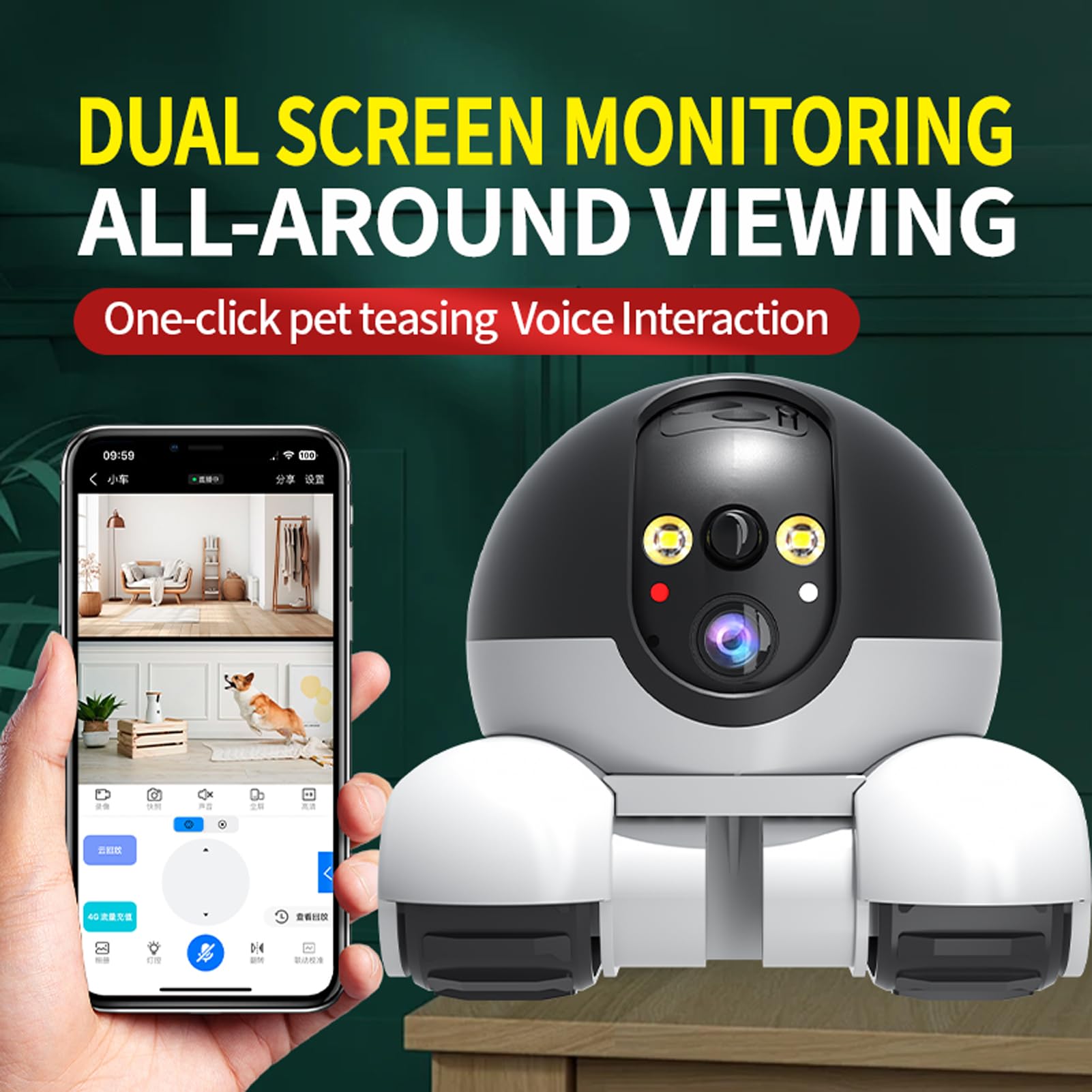 Denash Pet Camera two-way talk supports real-time conversations with pets or family.