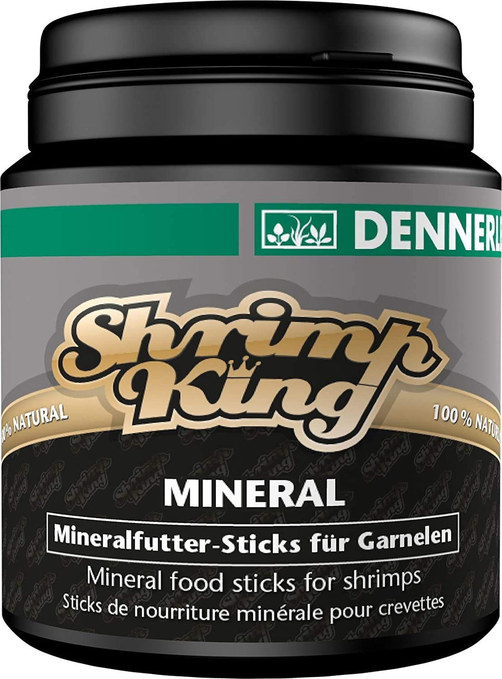 Dennerle Shrimp King Mineral sticks in tank feeding scene, supports healthy shells.
