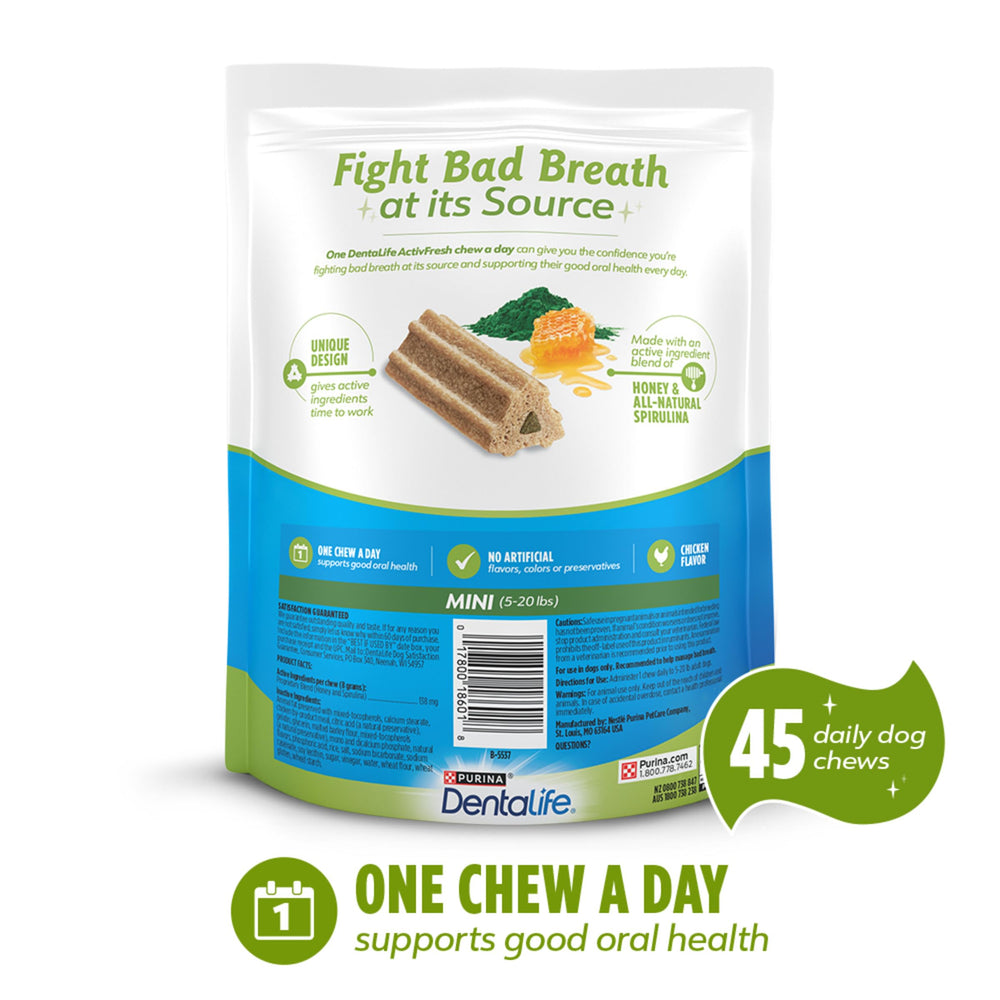 DentalLife ActivFresh honey and spirulina ingredients highlight flavor and texture
