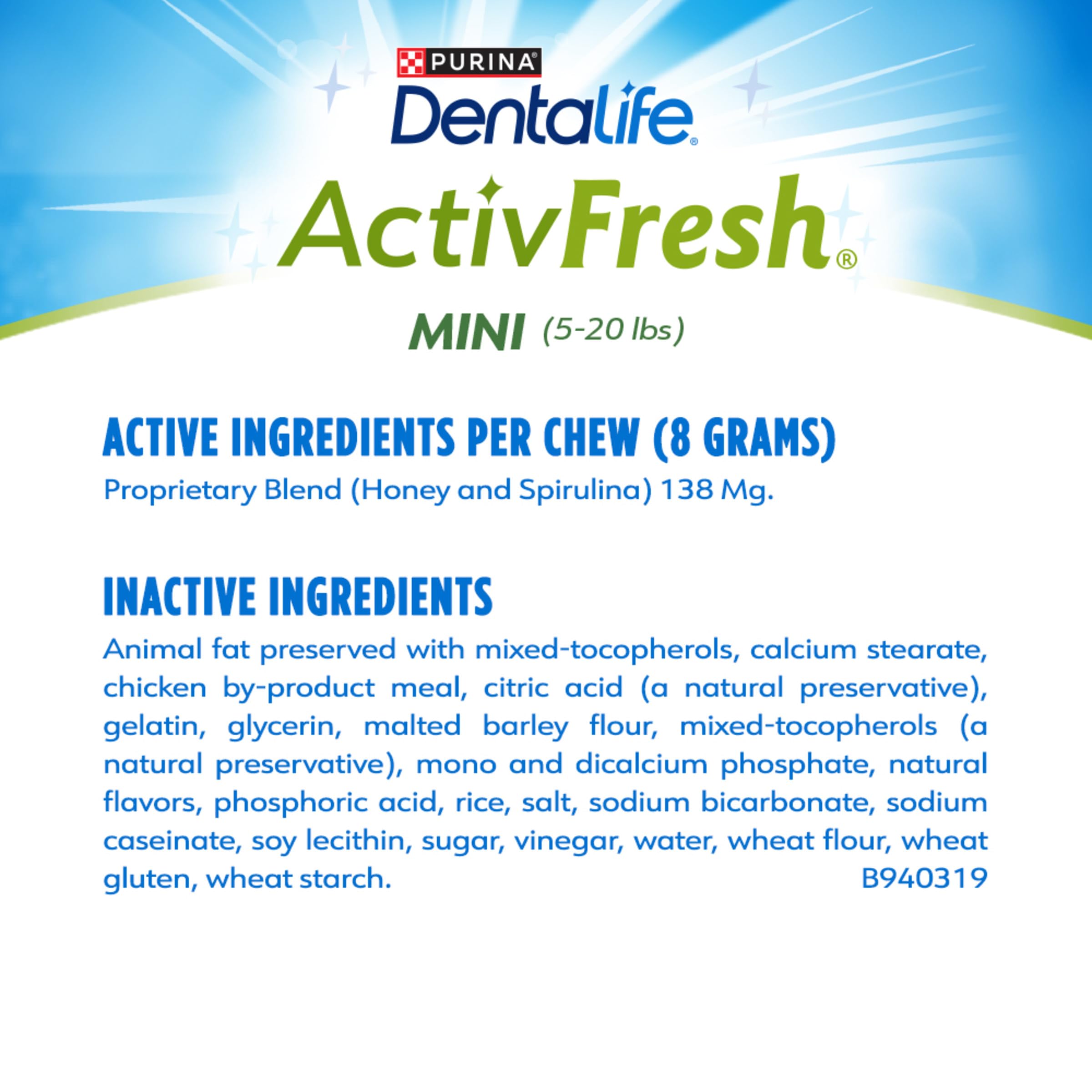 DentalLife ActivFresh chew with nine ridges for engaging texture
