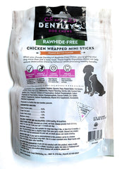 DENTLEY'S Perro pequeño masticando palito sin cuero, favorece masticación controlada.