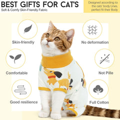 DENTRUN cat surgery recovery suit fabric closeup reveals soft cotton finish ideal for sensitive skin.