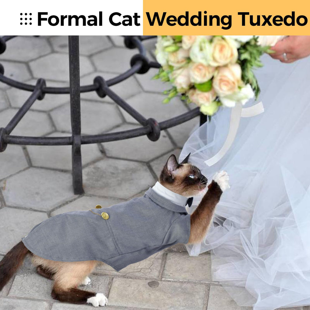 DENTRUN Cat Tuxedo Outfit hairless-cat-wear suitable for hairless breeds and comfortable movement.