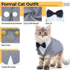 DENTRUN soft skin-friendly tuxedo fabric keeps cats comfortable