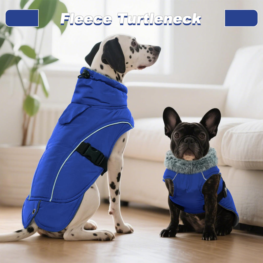 DENTRUN Winter Warm Dog Coat leash hole enables easy harness attachment during runs.