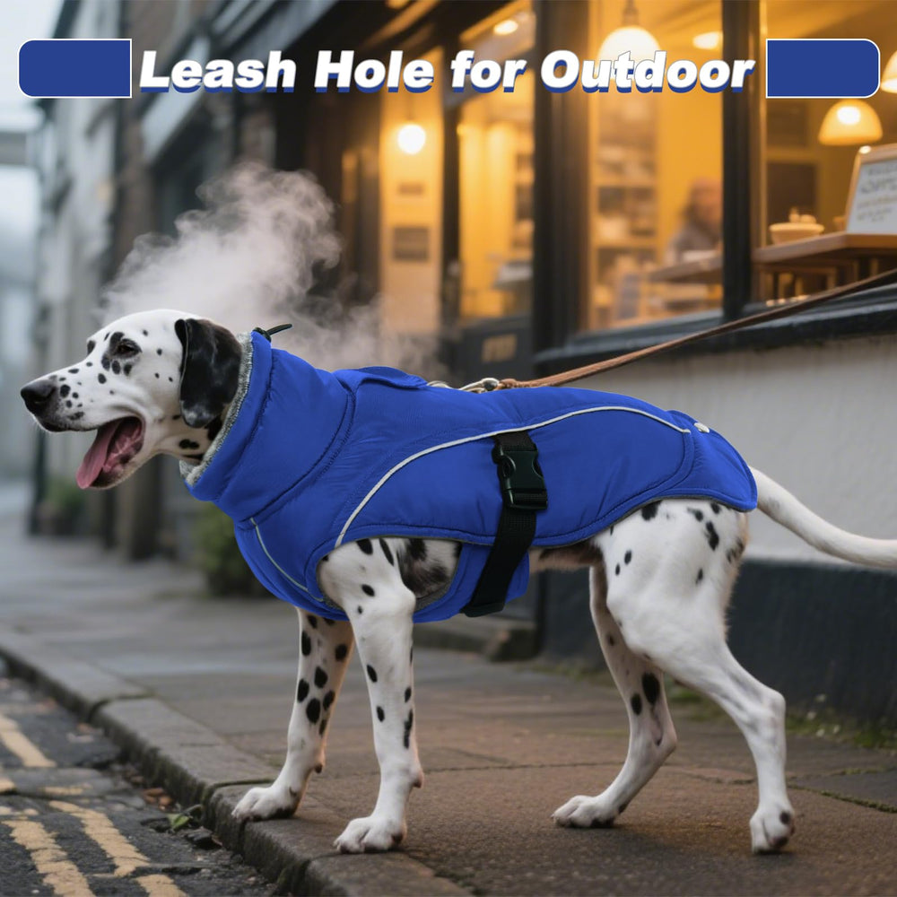 DENTRUN Winter Warm Dog Coat plush lining provides cozy insulation on cold days.