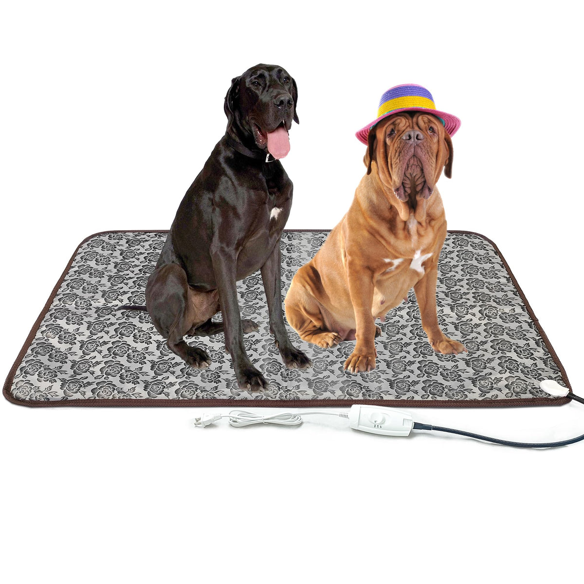 DEOMAN heating pad on a cozy dog bed, providing warm comfort during chilly evenings