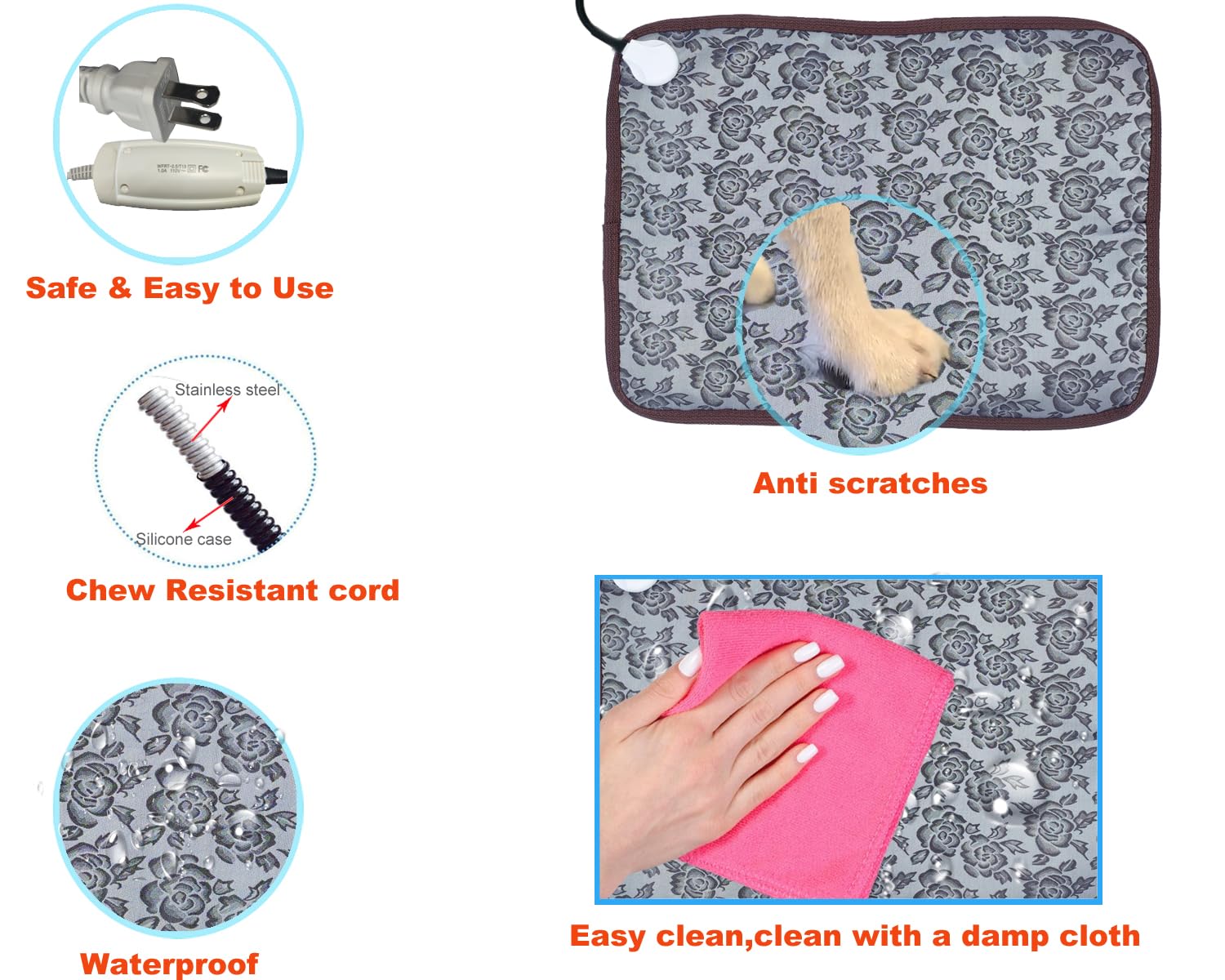 DEOMAN heating pad in outdoor dog house, water-resistant cover for winter shelter