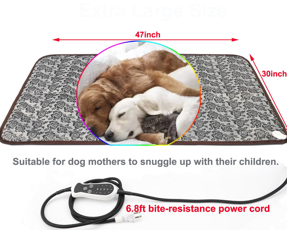 DEOMAN heating pad with 9 level control provides tailored warmth for pets.