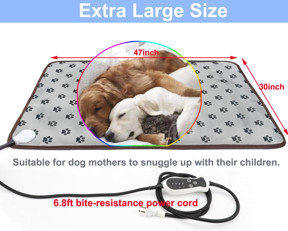 DEOMAN pet heating pad digital heat-control demonstrates precise temperature levels.