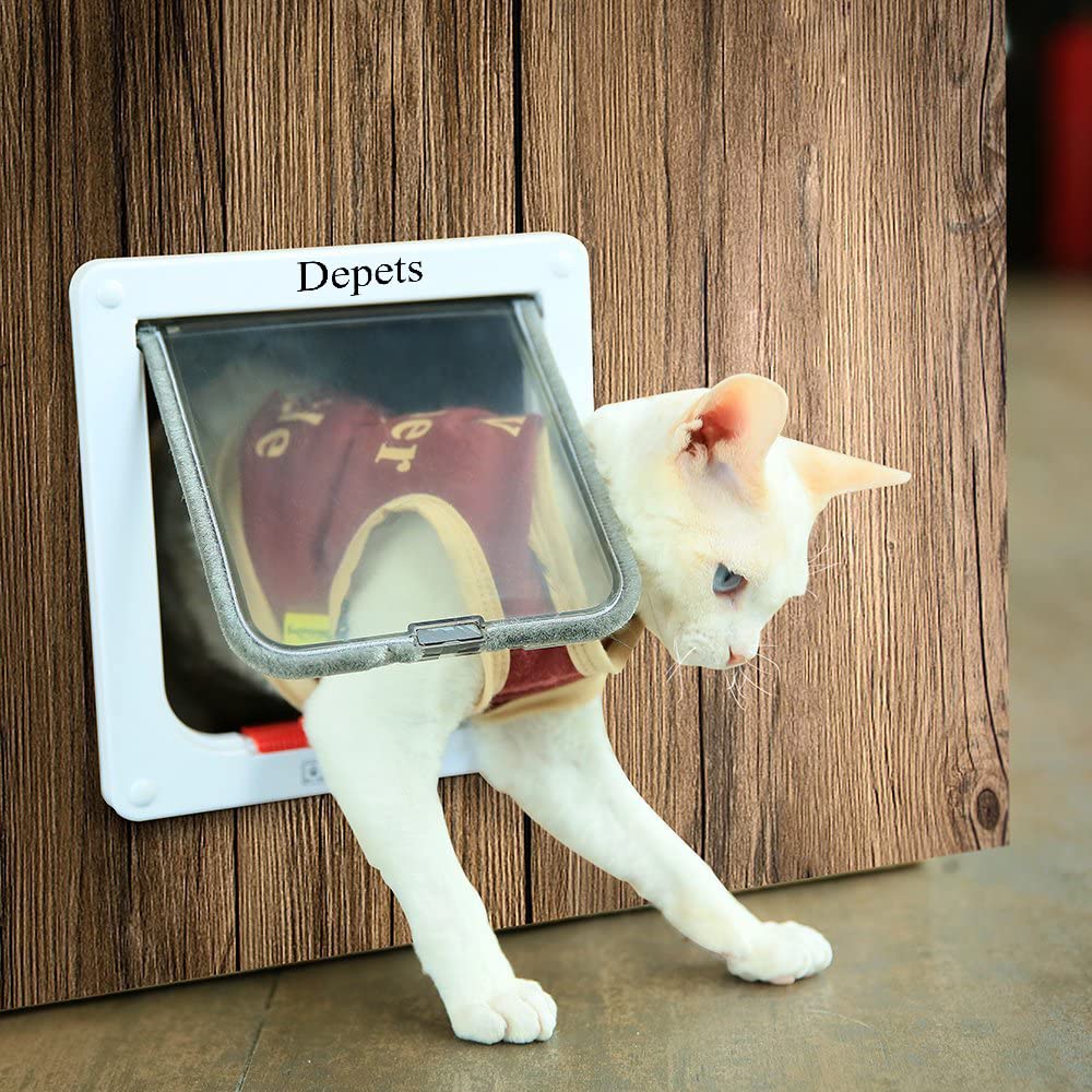 Depets cat door flap is transparent for easier pet orientation.