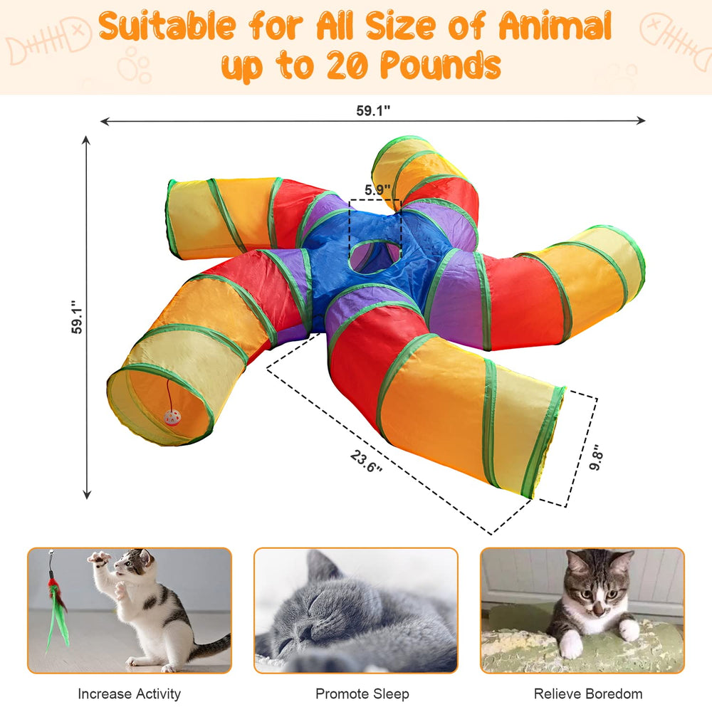 Depets cat tunnel foldable with storage bag for easy transport.