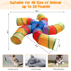Depets cat tunnel foldable with storage bag for easy transport.