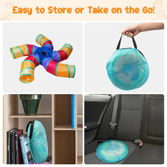 Depets cat tunnel made of tear-resistant material for durability.