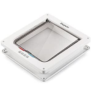 Depets large cat door exterior screen shows water resistance for outdoor use.