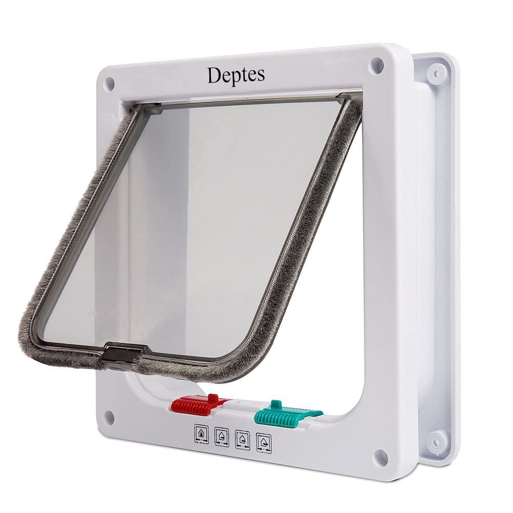 Depets medium cat door outer dimensions aid precise wall or door mounting.