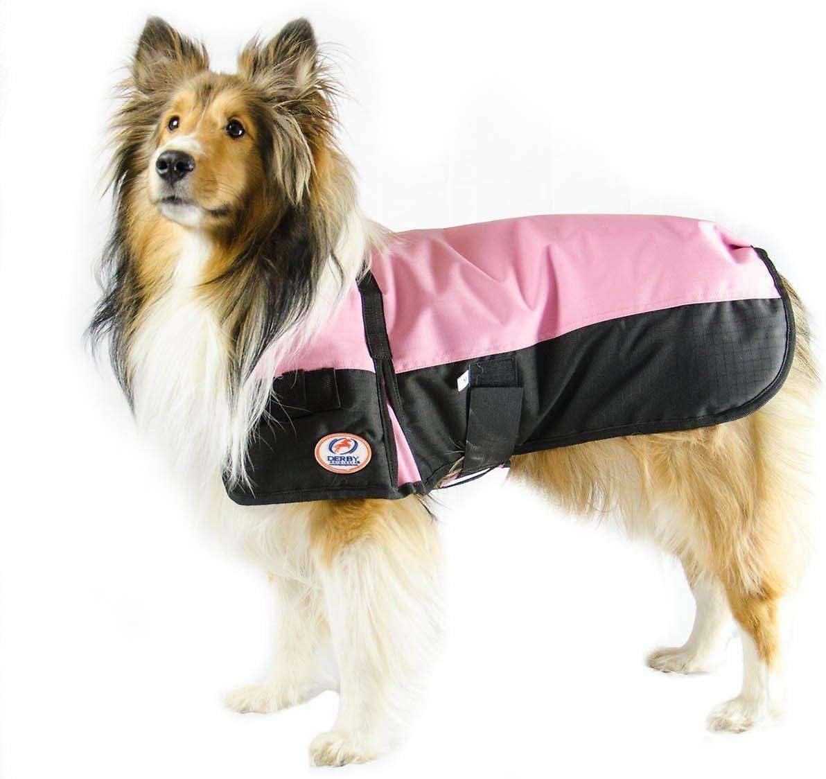 Derby Originals dog coat waterproof exterior keeps your dog dry on wet walks