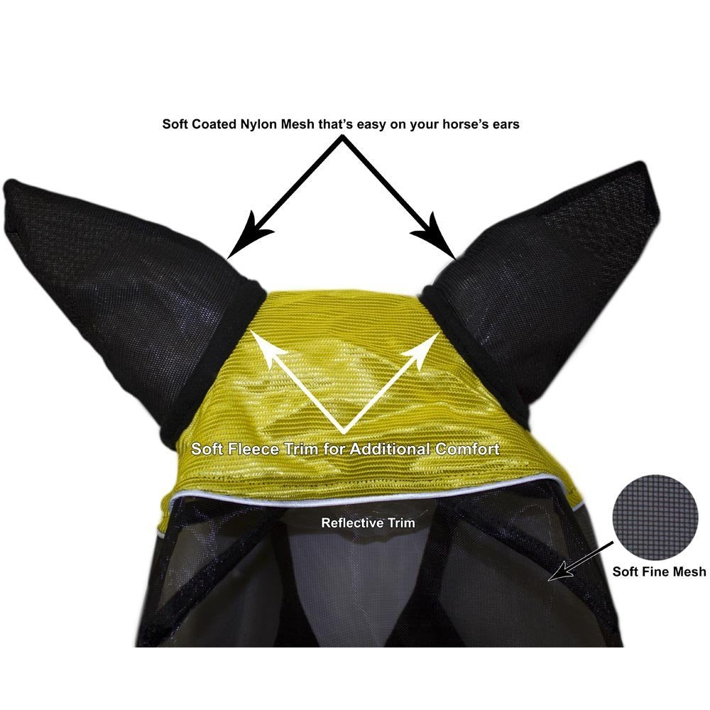 Derby Originals fly mask with eye-fringe and breathable mesh keeps eyes comfortable.