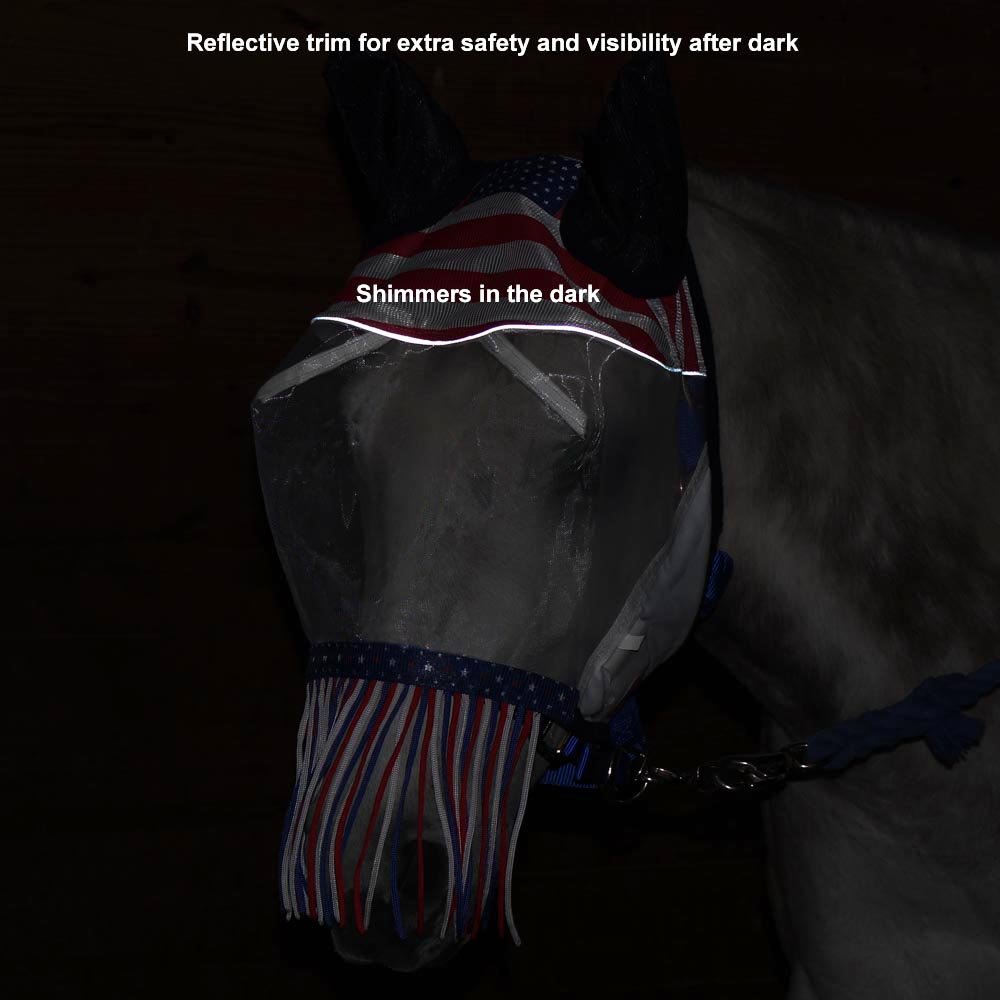 Derby Originals Reflective Safety Fly Mask fleece-edged for a comfortable, rub-free ride